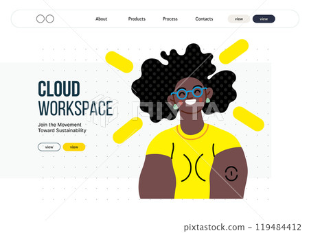 Creative Workspace: Video Conference, modern flat vector concept illustration of person engaging in virtual business meeting Connectivity, collaboration, digital interaction, remote work, productivity Creative Workspace: Video Conference, modern flat vector concept illustration of person engaging in virtual business meeting Connectivity, collaboration, digital interaction, remote work, productivity 119484412