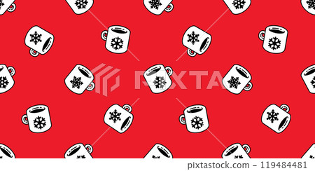 coffee cup seamless pattern christmas snowflake Santa Claus hot tea vector drink cartoon doodle scarf isolated gift wrapping paper tile wallpaper repeat background illustration red design coffee cup seamless pattern christmas snowflake Santa Claus hot tea vector drink cartoon doodle scarf isolated gift wrapping paper tile wallpaper repeat background illustration red design 119484481
