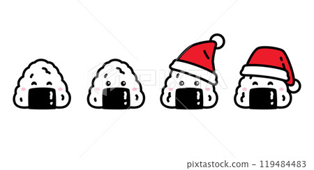 onigiri icon christmas santa claus hat japanese food sushi cartoon character vector logo symbol isolated illustration doodle design clip art onigiri icon christmas santa claus hat japanese food sushi cartoon character vector logo symbol isolated illustration doodle design clip art 119484483