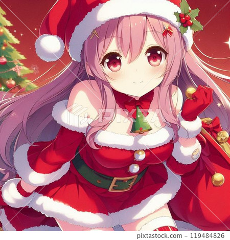 Cute Girl Santa Claus Cute Girl Santa Claus 119484826