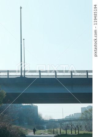 An overpass above the park An overpass above the park 119485194
