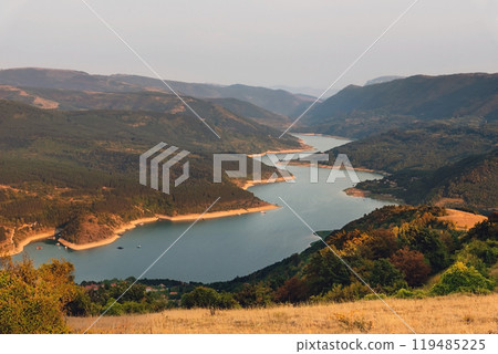 Mountains and Meanders of Zavoj Lake from Viewpoint 119485225