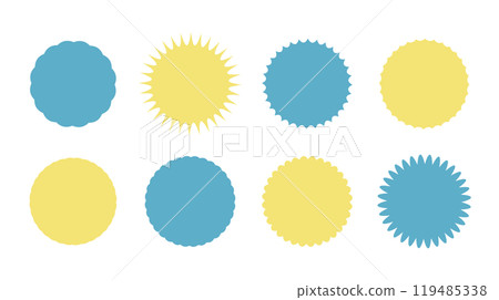 之字形/鋸齒狀材料套裝藍色黃色套裝銷售貼紙，套裝 119485338