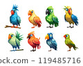 set birds in cartoon style for video game isolated on white background 119485716