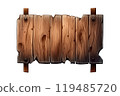 cartoon wood signboard on white background in flat style for icon 119485720