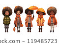 set vector illustration of casual autumn outfit elements isolated on white baclground 119485723