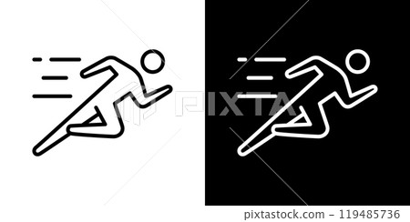 Simple line icon of a running person 119485736