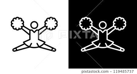 啦啦隊長簡單的線條圖標 119485737