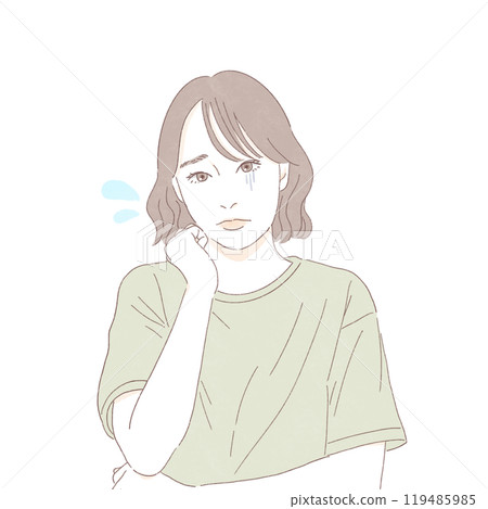 Illustration of a woman in need 119485985