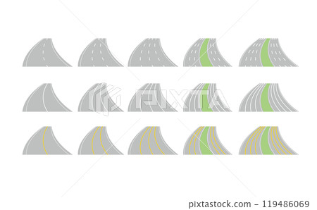 Road, set of different lanes 119486069