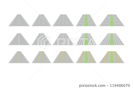 道路、各種車道的集合 道路、各種車道的集合 119486070