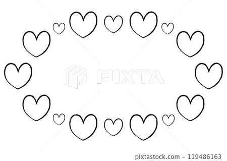 Heart frame illustration with brush strokes Heart frame illustration with brush strokes 119486163