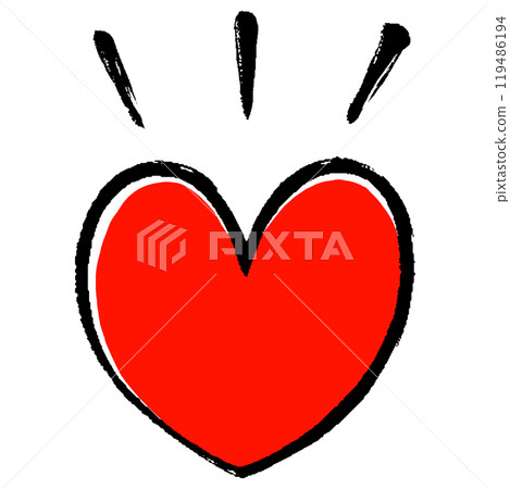 Heart illustration with eye-catching brush strokes 119486194