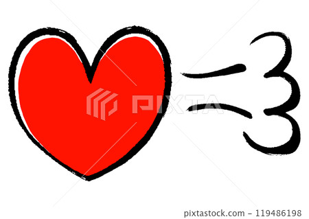 心臟隨著畫筆描邊的力量而移動的插圖 119486198