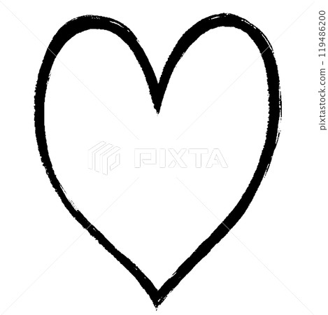 用畫筆觸碰繪製心形標記的線條圖 119486200