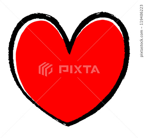 A brush-style illustration of a red heart 119486223
