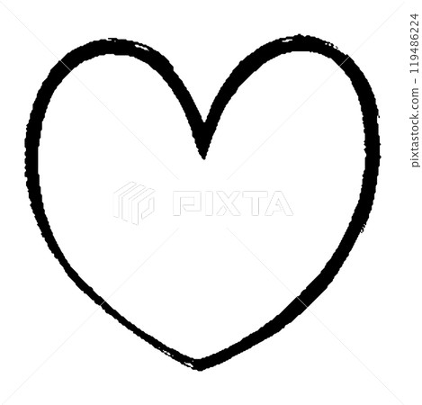 Heart line drawing illustration with brush strokes 119486224