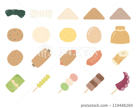 Illustration set of oden ingredients 119486260
