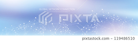 Global network connection banner design template. Header social network communication in the global business concept. Big data visualization. Internet technology 119486510