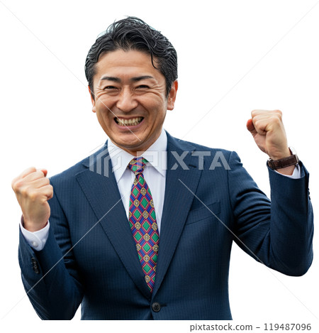 A salaryman who plays guts pose A salaryman who plays guts pose 119487096