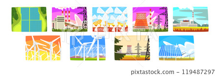 Power Station and Energy Source Generation Vector Set Power Station and Energy Source Generation Vector Set 119487297