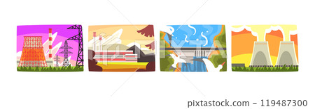 Power Station and Energy Source Generation Vector Set Power Station and Energy Source Generation Vector Set 119487300