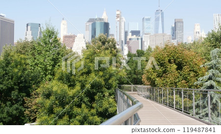 New York City Manhattan Downtown Financial District Skyline, World Trade Center. Brooklyn, USA. New York City Manhattan Downtown Financial District Skyline, World Trade Center. Brooklyn, USA. 119487841