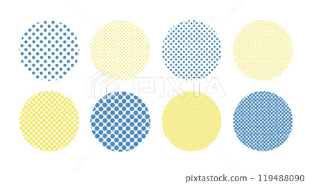 Cute dot halftone circle set Vector Japanese style Japanese pattern Abstract dot Cute dot halftone circle set Vector Japanese style Japanese pattern Abstract dot 119488090