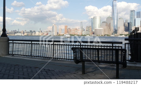 New York City waterfront skyline, Manhattan Downtown Financial district, World Trade Center cityscape New York City waterfront skyline, Manhattan Downtown Financial district, World Trade Center cityscape 119488217