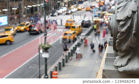 New York City Grand Central Terminal railway station, 42 street, Manhattan. People, Yellow taxi, USA New York City Grand Central Terminal railway station, 42 street, Manhattan. People, Yellow taxi, USA 119488245
