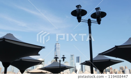 New York City waterfront skyline, Manhattan Downtown Financial district, World Trade Center cityscape New York City waterfront skyline, Manhattan Downtown Financial district, World Trade Center cityscape 119488447