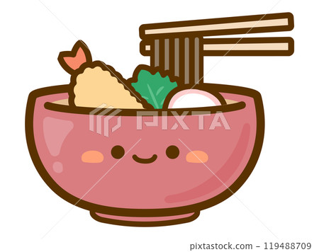 可愛的除夕蕎麥麵向量圖 02 119488709