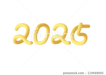 Three-dimensional and cute golden 2025 119489093