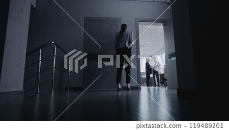 Business process in modern investment company's office 119489201