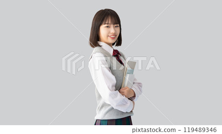 Exam takers/high school girls in uniform 119489346