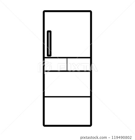 Simple illustration of a large family refrigerator 119490802