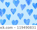 Watercolor style blue heart background illustration 119490831