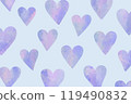 Watercolor style, dull blue heart background illustration 119490832