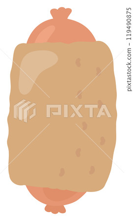 Vector illustration of sausage rolls with oden ingredients Vector illustration of sausage rolls with oden ingredients 119490875