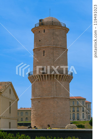 Tower of the lantern at the end of Fort Saint-Jean, Marseille, France Tower of the lantern at the end of Fort Saint-Jean, Marseille, France 119491023
