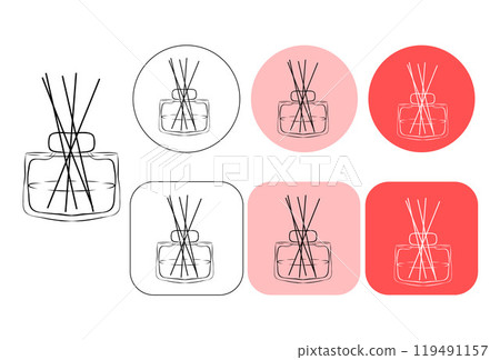 aroma diffuser vector icon set in black color. 119491157