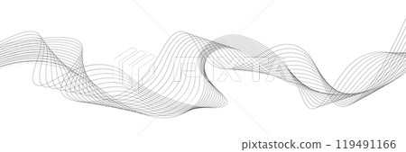 Curved lines flow elegantly across a white background Curved lines flow elegantly across a white background 119491166