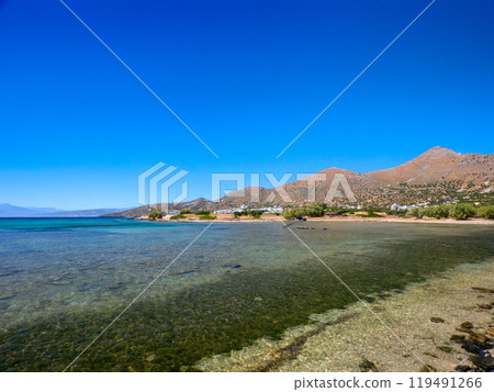 Ancient Greek salt pan beach remaining in resort area (Elounda, Crete) Ancient Greek salt pan beach remaining in resort area (Elounda, Crete) 119491266