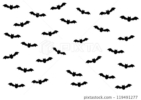 Background illustration with many bats flying Background illustration with many bats flying 119491277