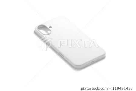 Blank white phone case mockup lying, side view Blank white phone case mockup lying, side view 119491453
