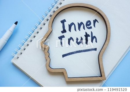 Note in notebook with inner truth. Self-discovery concept. 119491520