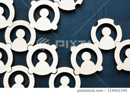 Abstract figures connected in a network. Abstract figures connected in a network. 119491548