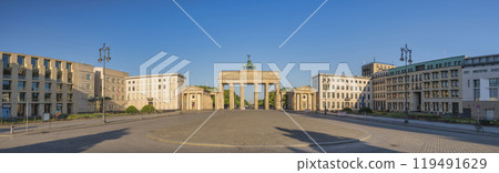Berlin Germany, panorama city skyline at Brandenburg Gate (Brandenburger Tor) 119491629