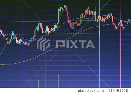 The graph shows the rise and fall of the stock market, finance and Bitcoin investment. The graph shows the rise and fall of the stock market, finance and Bitcoin investment. 119491938