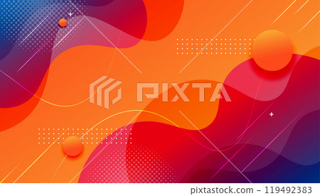 Abstract gradient blue and orange fluid shape modern background 119492383